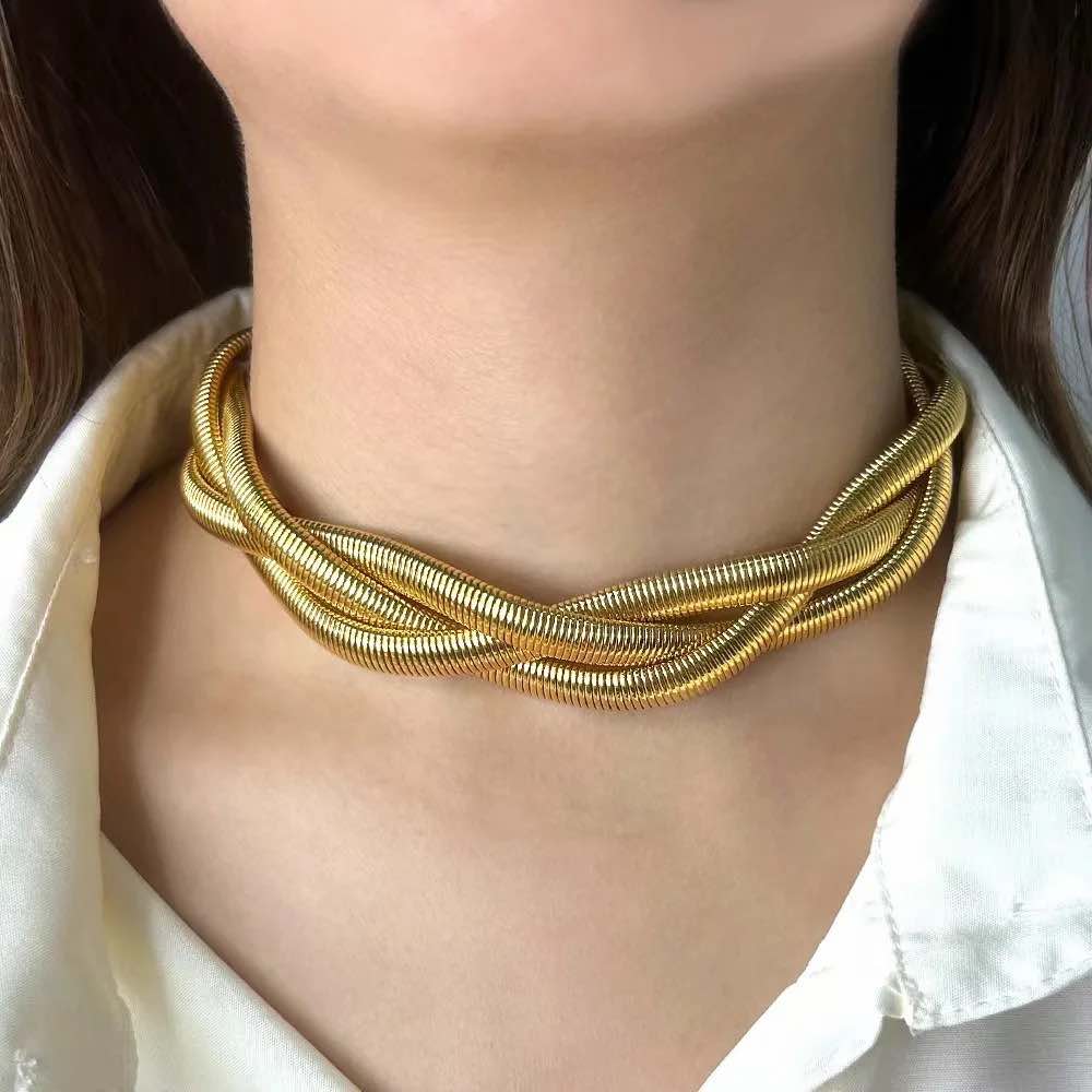 Ατσάλινο Κολιέ Chocker Ασημί (Y370) - Image 2